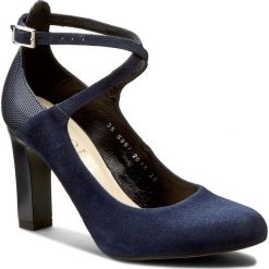 Półbuty KOTYL - 5897 Granat Zamsz/Gr.Lak. Niebieskie półbuty damskie Kotyl, bez wzorów, ze skóry, eleganckie, bez obcasa, na obcasie, bez zapięcia. Za 249,00 zł.