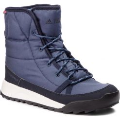 Buty adidas - Terrex Choleah Padded Cp AC7847 Trablu/Legink/Cblack. Niebieskie kozaki damskie Adidas, na zimę, ze skóry ekologicznej, bez obcasa, bez zapięcia. W wyprzedaży za 379,00 zł.