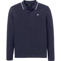Shirt polo w wygodnym fasonie, długi rękaw bonprix ciemnoniebieski. Niebieskie koszulki męskie bonprix, s, bez wzorów, z długim rękawem. Za 59,99 zł.
