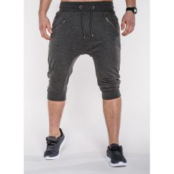 KRÓTKIE SPODENKI MĘSKIE DRESOWE BAGGY P282 - GRAFITOWE. Szare spodenki i szorty męskie Ombre Clothing, m, bez wzorów, z bawełny, krótkie. Za 39,00 zł.