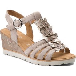 Sandały GABOR - 85.753.13 Beige Kombi. Szare klapki damskie marki Gabor, bez wzorów, ze skóry, bez obcasa, na obcasie. W wyprzedaży za 369,00 zł.