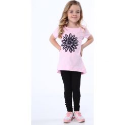Legginsy dziewczęce: Legginsy dziewczęce ze splotem na nogawkach czarne NDZ8699