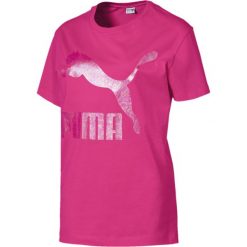 Puma Koszulka Różowy. Różowe koszulki damskie Puma, s, z nadrukiem, z bawełny. Za 137,95 zł.
