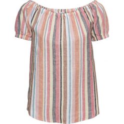 Bluzka "carmen" bonprix czerwono-beżowy w paski. Czerwone t-shirty damskie bonprix, w paski, bez kołnierzyka. Za 109,99 zł.