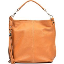 Shopper bag damskie: Skórzana torebka w kolorze koniaku – (S)32,5 x (W)37 x (G)14 cm