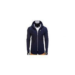 KURTKA MĘSKA PRZEJŚCIOWA PARKA C311 - GRANATOWA. Niebieskie kurtki męskie przejściowe Ombre Clothing, m, z bawełny, eleganckie. Za 79,00 zł.
