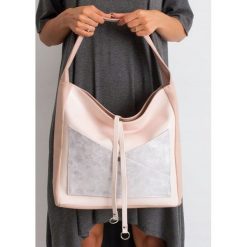 Torebka damska shopper bag worek 0020 różowa. Różowe torby damskie na zakupy w paski, eleganckie, duże. Za 69,99 zł.