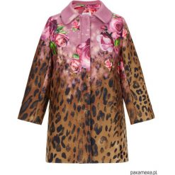 Płaszczyk Panther Flower Fur. Brązowe płaszcze dziewczęce marki Pakamera, z motywem zwierzęcym. Za 260,00 zł.