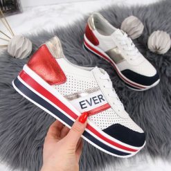 Sneakersy damskie skórzane na platformie białe Filippo. Białe buty sportowe damskie FILIPPO, bez wzorów, sportowe. Za 149,99 zł.
