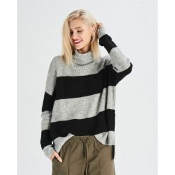 Sweter z golfem - Wielobarwn. Szare swetry damskie marki Sinsay, s, bez wzorów, bez rękawów. Za 39,99 zł.