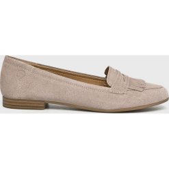 Tamaris - Mokasyny. Brązowe mokasyny damskie marki Tamaris, ze skóry, na obcasie. Za 199,90 zł.