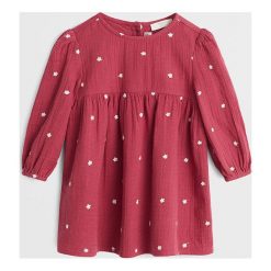 Mango Kids - Sukienka dziecięca Star 80-104 cm. Brązowe sukienki dziewczęce z bawełny, retro, długie, maxi, rozkloszowane. Za 99,90 zł.