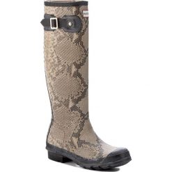 Buty zimowe damskie: Kalosze HUNTER – Carnaby Snake W24716 Natural