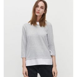 Bluzka z kołnierzykiem - Jasny szary. Szare bluzki damskie Reserved, s, bez wzorów, bez kołnierzyka, bez rękawów. Za 59,99 zł.