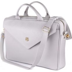 Skórzana torba na laptopa FL15 Positano jasny szary. Szare torebki worki damskie Tagless, bez wzorów, z bawełny, eleganckie, na ramię, bez dodatków. Za 439,73 zł.