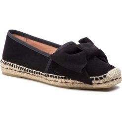 Espadryle POLLINI - SA10422G07RD0000 Nero. Czarne espadryle damskie Pollini, na co dzień, z aplikacjami, ze skóry, bez obcasa, na płaskiej podeszwie, bez zapięcia. W wyprzedaży za 379,00 zł.