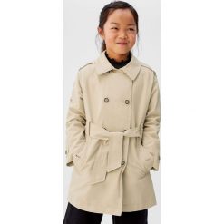 Mango Kids - Trencz dziecięcy Grace 110-164 cm. Pomarańczowe kurtki dziewczęce Mango Kids, w paski, z bawełny, krótkie, bez kaptura. Za 159,90 zł.