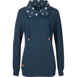 Bluza dresowa bonprix ciemnoniebieski. Niebieskie bluzy damskie bonprix, z dresówki, bez kaptura. Za 74,99 zł.