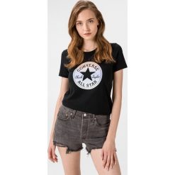 Converse Koszulka Czarny. Czarne podkoszulki męskie Converse, l, z nadrukiem, z bawełny, bez kołnierzyka. Za 102,95 zł.
