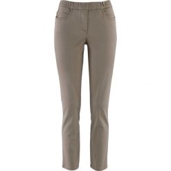Spodnie bez zamka w talii 7/8 bonprix brunatny. Spodnie damskie bonprix. Za 74,99 zł.