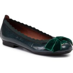 Baleriny HISPANITAS - Rio-I9 HI99240 Botella. Zielone baleriny damskie Hispanitas, bez wzorów, ze skóry, klasyczne, bez obcasa. Za 439,00 zł.