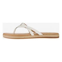 UGG Annice Japonki Biały. Białe klapki damskie Ugg, w paski, ze skóry, bez obcasa. Za 386,95 zł.