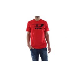 T-shirty z krótkim rękawem Diesel 00SSPQ 0091A T-JUST. Czerwone t-shirty męskie Diesel, s, bez wzorów, bez kołnierzyka, krótkie. Za 148,43 zł.