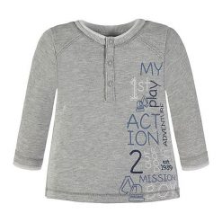 T-shirty chłopięce z długim rękawem: Koszulka w kolorze szarym