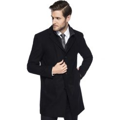 Płaszcz młodzieżowy PSCS000074. Czarna płaszcze męskie Giacomo Conti, m, bez wzorów, z wełny, eleganckie, bez kaptura. Za 699,00 zł.