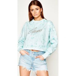 Bluza Guess Lucinda Fleece W0GQ24 K68I0. Zielone bluzy damskie Guess, l, z aplikacjami, z bawełny, bez rękawów, bez kaptura. Za 419,00 zł.