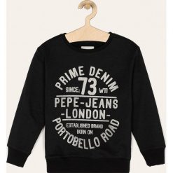 Pepe Jeans - Bluza dziecięca Steff 128-180 cm. Czarne bluzy chłopięce Pepe Jeans, z nadrukiem, z bawełny, bez rękawów, bez kaptura. Za 179,90 zł.