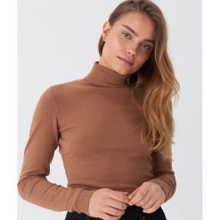 Sweter z golfem basic - Beżowy. Brązowe swetry damskie House, s, bez wzorów, bez rękawów. Za 59,99 zł.