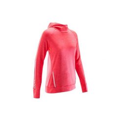 Bluza do biegania RUN WARM HOOD damska. Czerwone bluzy damskie KALENJI, z elastanu. Za 69,99 zł.