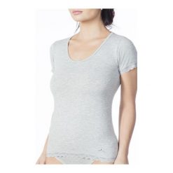 Bluzka Azalea Grigio Melange - Szara Pierre Cardin. Szare bluzki damskie marki Pierre Cardin SX, bez wzorów, z włoskim kołnierzykiem, bez rękawów. Za 51,90 zł.