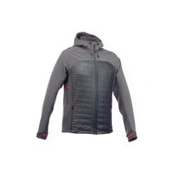 Kurtka Softshell trekkingowa TREK 900 hybrid męska. Szare kurtki męskie QUECHUA, s, bez wzorów, z elastanu, bez kaptura, trekkingowe. W wyprzedaży za 219,99 zł.