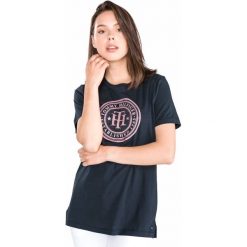Tommy Hilfiger Vera Koszulka Niebieski. Niebieskie koszulki damskie TOMMY HILFIGER, xs, z aplikacjami, z bawełny, bez kołnierzyka. Za 240,95 zł.