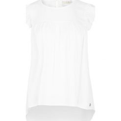 Bluzka Gaudi Jeans. Białe bluzki damskie Gaudi, bez wzorów, z jeansu, bez rękawów, bez kaptura. Za 359,00 zł.