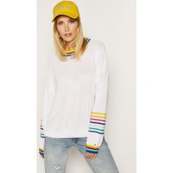 Sweter TOMMY HILFIGER Thandie WW0WW25224. Białe swetry damskie TOMMY HILFIGER, m, bez wzorów, z bawełny, klasyczne, bez rękawów, bez kaptura. W wyprzedaży za 319,00 zł.