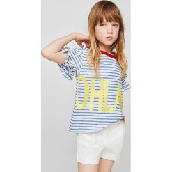 Mango Kids - Szorty dziecięce Nineta 116-164 cm. Szare spodenki dziewczęce marki Mango Kids, z haftami, z bawełny, casualowe. W wyprzedaży za 49,90 zł.