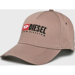 Diesel - Czapka. Szare czapki męskie marki Diesel, z bawełny. Za 269,90 zł.