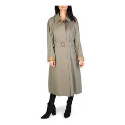 Burberry Impermeabile BRIGHTON. Szare kurtki damskie Burberry, w paski, z bawełny, długie. Za 5183,00 zł.