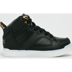 Skechers - Buty dziecięce 90615L. Czarne trampki chłopięce Skechers, bez wzorów, z materiału, sportowe, z okrągłym noskiem, na sznurówki. W wyprzedaży za 179,90 zł.