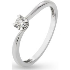 PROMOCJA Pierścionek Złoty - złoto 585, Brylant 0,10ct. Żółte pierścionki damskie W.KRUK, z brylantem, złote. W wyprzedaży za 1399,00 zł.