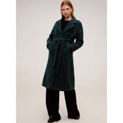Mango - Płaszcz Robe. Zielone kurtki damskie Mango, s, bez wzorów, z poliesteru. W wyprzedaży za 299,90 zł.