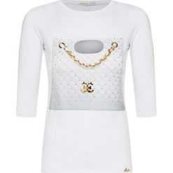 T-shirt EAN13 42463 SL GOLD BAG. Białe bluzki damskie Ean13, z elastanu. W wyprzedaży za 384,00 zł.