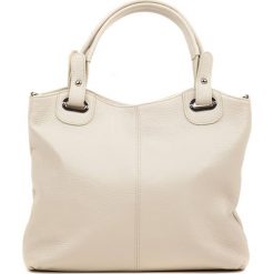 Torebki klasyczne damskie: Skórzana torebka w kolorze beżowym – (S)28 x (W)39 x (G)13 cm