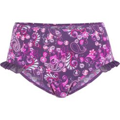 Figi bikini, szybko schnące bonprix lila w kwiaty. Fioletowe stroje kąpielowe damskie bonprix, z nadrukiem. Za 49,99 zł.