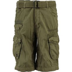 Bermudy "Panoramique" w kolorze zielonym. Zielone spodenki i szorty męskie Geographical Norway Men, m, w paski, z bawełny. W wyprzedaży za 119,95 zł.