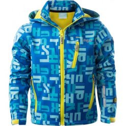 Kurtki chłopięce przeciwdeszczowe: BEJO Kurtka juniorska Softshell Jagger JR alphabet print/blazing yellow r. 146