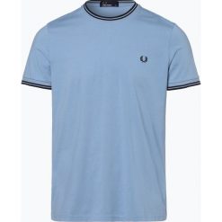 Fred Perry - T-shirt męski, niebieski. Niebieskie t-shirty męskie Fred Perry, m, w paski, prążkowane, bez kołnierzyka. Za 249,95 zł.